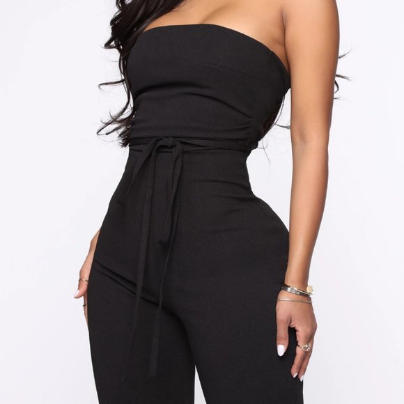 Fashion Nova Pants - Strapless Wide Leg Jumpsuit